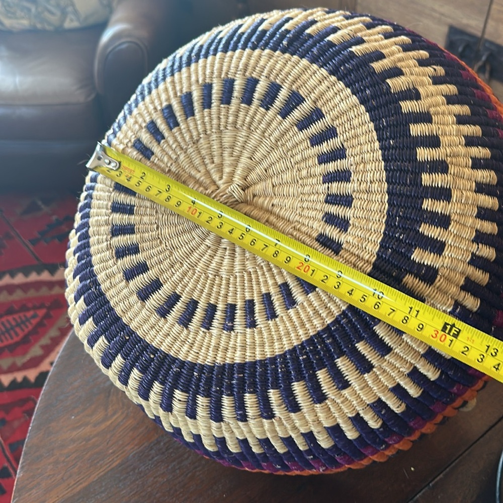 African Bolga basket. Ethnic, tribal, eclectic, unique, hippie, boho home vibes - Picture 13 of 16